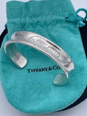 Tiffany & Co. 1837 Sterling Silver 925 Wide Cuff Bracelet 1997 Retired Heavy 40g